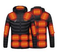 2025 New Heated Hoodie Jacket for Man/Woman Clearance Hooded Heated Down Coat with 21 Heating Zones USB Charging Heated Body Warmer Unisex Heated Activewear Jacket for Hunting, Outdoor, Skiing