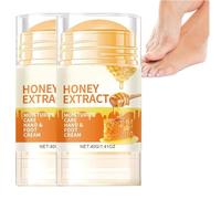 2025 New Honey Foot Cream for Cracked Heels Repair, Deep Moisturising Balm with Shea Butter, Beeswax & Coconut Oil | Dry Skin for Hands & Feet | Non-Greasy 40g Stick for Women & Men (2PCS)