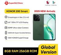 2025 New HONOR 200 Smart Global Version Snapdragon 4 Gen 2 5G Smartphone 6.8'' 120Hz TFT LCD Display 35W HONOR SuperCharge IP64 Forest Green