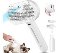 2025 New Horse Steam Brush, 3-in-1 Self-Cleaning Cat Brush with Steam Pet Brush for Shedding, Pet Steam Brush, Silicone Bristle Head 360°Rotating Pet Steam Brush (white)