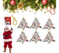 2025 New Hummingbird Christmas Ornament, 2/3/5/6/8/10PCS Acrylic Christmas Tree Ornament for Hummingbird Lover - Double-Sided Design, A Delight to the Eyes from Any Angle (6Pcs)