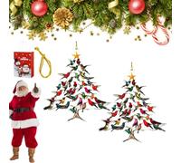 2025 New Hummingbird Christmas Ornament, 2/3/5/6/8/10PCS Acrylic Christmas Tree Ornament for Hummingbird Lover - Double-Sided Design, A Delight to the Eyes from Any Angle (2Pcs)