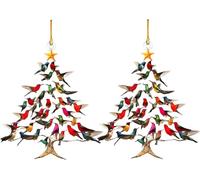 2025 New Hummingbird Ornament Gifts The Enchanting Hummingbird Christmas Ornament, Hummingbird Christmas Ornament, Winter Bird Stacking Tree Xmas Decor, For Hummingbirds Lover (B(8cm*2))