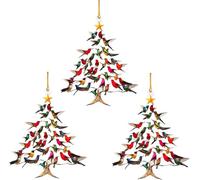 2025 New Hummingbird Ornament Gifts The Enchanting Hummingbird Christmas Ornament, Hummingbird Christmas Ornament, Winter Bird Stacking Tree Xmas Decor, For Hummingbirds Lover (C(8cm*3))