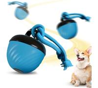2025 New Interactive Rolling Dog Toys Ball, Smart Interactive Cat Toy Ball with Ropes, Random Path Electric Automatic Moving and Rolling for Small Medium Large Dogs Daily Training (A)