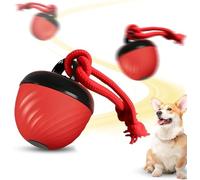 2025 New Interactive Rolling Dog Toys Ball, Smart Interactive Cat Toy Ball with Ropes, Random Path Electric Automatic Moving and Rolling for Small Medium Large Dogs Daily Training (B)