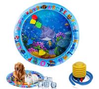 2025 New Interactive Water Sensory Playmat,cat Water Sensory mat,pet Water Bed for Dogs,Cat Waterbed Toy with Fish,Cooling Mat for Pet with Manual Air Pump,Thickened PVC,Leakproof AntiScratch(25IN-B)