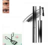 2025 New Iron Wand Mascara, Waterproof Brushless Metal Wand Mascara, Black Washable Metal Mascara Wand, Long Lasting Lash Extensions Mascara, Eyelash Iron Mascara Lengthening (Black, One Size)