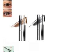 2025 New Iron Wand Mascara, Waterproof Brushless Metal Wand Mascara, Black Washable Metal Mascara Wand, Long Lasting Lash Extensions Mascara, Eyelash Iron Mascara Lengthening (Black+Brown, One Size)