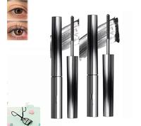 2025 New Iron Wand Mascara, Waterproof Brushless Metal Wand Mascara, Black Washable Metal Mascara Wand, Long Lasting Lash Extensions Mascara, Eyelash Iron Mascara Lengthening (2PCS* Black, One Size)
