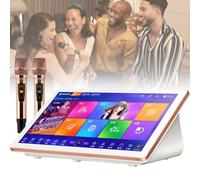 2025 New Karaoke Machine with Lyrics Display Screen, 18.5 Inch Touch Screen All-in-One Karaoke System, Karaoke Player for Family Bar Party,White-3TB