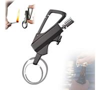 2025 New Keychain Lighter, Permanent Match Infinity Lighter with Multitool Keychain Bottle Opener, Essential Metal Keychains for Outdoor, Car and Home (Black)