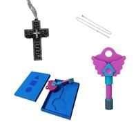 2025 New Korean Folk Traditional Game Necklace,squid decorations Hide and Seek Keyhole Pendant,squids necklace game toy knife,A pendant gift for TV fans (set02)