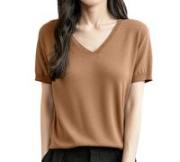 2025 New Ladies Knit Tops Pullover Soft Jumper Casual Sweatshirts Tshirt Button Side Splits Tunic Striped Sweaters Warm Comfy Vintage Loose Fit Y2K Autumn and Winter Streetwear Gold