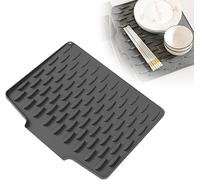 2025 New Large Size Silicone Dish Drying Mat, Multi-Purpose Silicone Drying Mat for Dishes Fruit Non-Slip Kitchen Sink Drainer Heat-Resistant Counter Surface Protector (Black, 40x32.5x1.5cm)