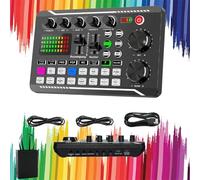 2025 New live sound card with dj mixer effects & voice changer, Upgrade live sound card audio mixer, Professional live sound card voice changer, for Streaming, Podcasting, and Gaming (A)