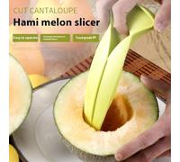 2025 New Melon Cutting Tool, Quickly Portable Fruit Cube, Kitchen Gadget, Safe Grip Handle, Safe Multifunctional Simple Melon Divider Peeler for Home Party Camping(3)