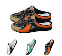 2025 New Mens Slip On Shoes for Spring Summer, Men's Lightweight Breathable Backless Sneakers, Mens Backless Slip on Shoes (Black,7)