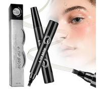 2025 New Microblading Eyebrow Pen, Waterproof Microblading Eyebrow Pencil, Eye Brow Pen with 4 Micro-Fork Tip, Natural Makeup Long-Lasting Fine Stroke Magic Eyebrows Pencil (Black)