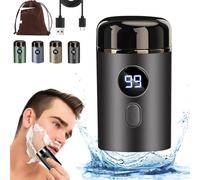 2025 New Mini Carry-On Electric Shaver, Doonai Mini Portable Electric Shaver, Digital Portable Shaver, Waterproof 3D Micro Float Shaver, Mini Shavers for Men Travel Razor (Black)