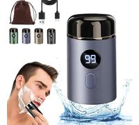 2025 New Mini Carry-On Electric Shaver, Mini Portable Electric Shaver, Digital Portable Shaver, Waterproof 3D Micro Float Shaver, Mini Shavers for Men Travel Razor (Blue)