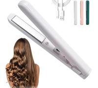 2025 New Mini Dual Purpose Curling Iron, 2 in 1 Mini Curling Wand and Flat Iron, 10s Fast Heating Mini Hair Curler for Short Hair, Portable Mini Curling Tongs Travel Size (White)