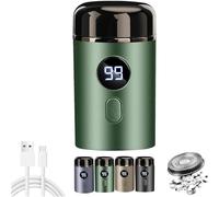 2025 New Mini Portable Electric Shaver, Travel Razor, Smooth Shave, Ipx7 Waterproof, Type-C Charging, Strong Power, Travel Accompanying (Green)
