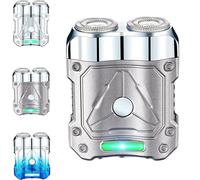 2025 New Mini Shaver-Compact Electric Razor & Charging Lighter Combo, 2-in-1 Portable Electric Mini Shaver for Men, Waterproof USB Rechargeable Dual-Head Trimmer for Travel and Daily Use (Gray)