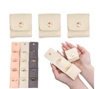 2025 New Mini Travel Jewelry Bag,3PCS Travel Jewelry Roll Bag With Buckle for Earrings, Rings, Necklaces (Beige, Mini)