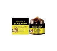2025 New Moroccan Argan Black Soap, Organic & Natural Exfoliating Body Soap for Hydration & Moisturizing, Deep Cleansing, Dead Skin Removal, Argan Oil Enriched, 100% Pure for Face & Body