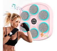 2025 New Music Boxing Machine with Boxing Gloves, Music Punching Machine with 6 Targets, Electronic Boxing Target Workout Equipment for Adults Kids, 9 Speeds & Modes(Pink)