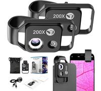 2025 New Nano Zoom 200x for iPhone - Pocket Microscope Camera with 200x Magnification Zoom & CPL Lens for Clearer, More Stable Images (2PCS-Black)