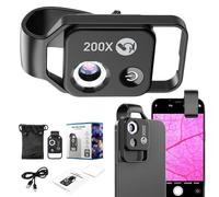 2025 New Nano Zoom 200x for iPhone - Pocket Microscope Camera with 200x Magnification Zoom & CPL Lens for Clearer, More Stable Images (Black)