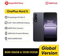 2025 New OnePlus Nord 5 Global Version Smartphone 50MP LYT-700 Camera 1.5K AMOLED Display Snapdragon 8s Gen 3 OxygenOS 15 Blue