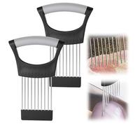 2025 New Onion Slicer, Onion Holder for Slicing, Cutter for Slicing of Meat, Onion, Potato, Tomato Kitchen Gadgets (2, Black and Gray)