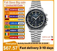 2025 New PAGANI DESIGN Tribute to CK2998 Moon Watch Retro Luxury Quartz Watches For Men Stainless steel Sport Chronograph Man Ice Blue