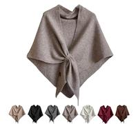 2025 New Pashmina Wraps for Women Solid Color Scarf Casual Soft Comfortable Knitted Sweater Triangle Shawl Top for Daily Wear Beige Large Wide Fashion Stylish Chic Crocheted Fall Lace Up Fluffy Small