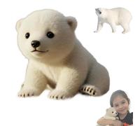 2025 New Polar Bear Stuffed Animal, Stuffed Animal, Realistic Polar Bear Plushie for Emotional Support, Mimics Natural Movements for Realistic Comfort with Ultra Soft Fur