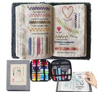 2025 New Portable All Scenario Embroidery Stitch Book, All in One Cross Stitch Books Sewing Machine Journal Kit, DIY Handmade Friendly with 106 Different Stitches Guide (2 Pcs)