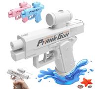 2025 New Prank Two-Way Water Gun, Double-Sided Trick and Reverse Spraying Water, for School Office Prank Trick (White)