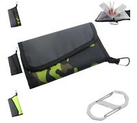 2025 New Protable Fishing Lure Multi-Layer Storage Bag with Buckle, 6 Pocket PVC Heavy Duty Fishing Bag, Extra Large Capacity Waterproof Soft Bait Binder for Storing Fishing Gear (Green2)