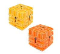 2025 New Puzzle Maze Cube, Large Labyrinth 3D Puzzle Maze Cube - Engaging Brain Teaser Toy, Marble Magic 3x3 Challenge Mazes Ball for Stress Relief, A Perfect Educational Game Gift (Yellow+Orange)