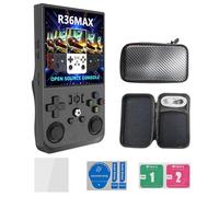 2025 New R36MAX Retro Game Console,Portable Handheld Video Game Console, 4.0-in 4k HD IPS Screen with 64G Built-in 10000 Classic Games, Open Source Linux System (Black, 64) (Black, 64)