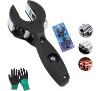 2025 New Ratcheting Tubing Cutter, 2 in 1 Close Quarters Tube Compact Cutter 1/4" to 7/8" Ratcheting PVC Cutter, for Cutting Copper PVC and Soft Metal Pipes (Black)