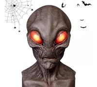 2025 New Realistic Alien Head Mask, Halloween Skull Latex Skeleton Fancy Mask For Men Women Costume Party (D)