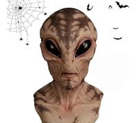 2025 New Realistic Alien Head Mask, Halloween Skull Latex Skeleton Fancy Mask For Men Women Costume Party (E)