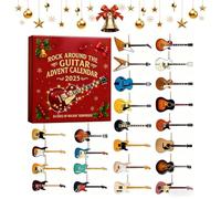 2025 New Rock Around the Guitar Advent Calendar, 24 Mini Guitar Ornaments Daily Countdown, 24 Days Christmas Countdown Advent Calendar for Guitarists Music Lovers