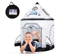 2025 New Rocket Ship Space Kids Play Tent, Pop up Play Tent for Kids, Indoor & Outdoor Spaceship Playhouse Set for 1 2 3 Year Old Birthday Gift
