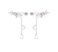 2025 New S Akura Studs | Earring Designs | Elegant Women's Jewelry | Suitable For Daily Use Bridal Stud Earrings (Silver, One Size)