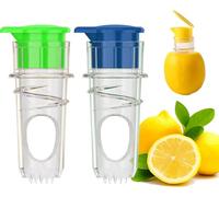 2025 New Screw-Top Lemon Squeezer - 2 Pack BPA-Free Handheld Lemon and Lime Juicer with Lid - Manual Citrus Squeezer for Kitchen, Cocktails, and Outdoor Cooking (Yellow + Green) (Green&Blue)